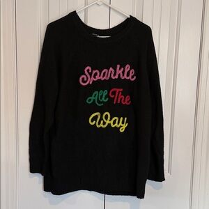 Torrid Black Sweater with Colorful Text